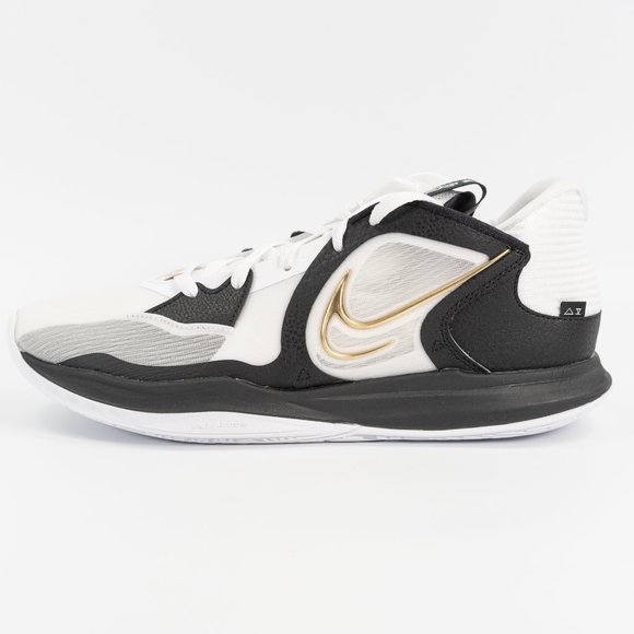 Nike Kyrie Low 5 'White Black Metallic Gold' DJ6012-101 Basketball Sneakers - Picture 5 of 13